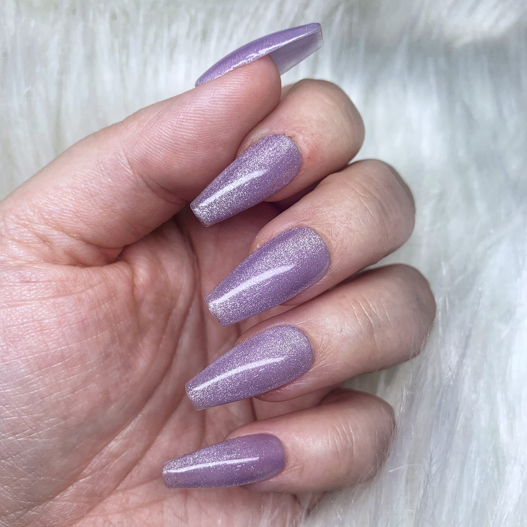 Premium Press-On Nails – Lavender Sparkle