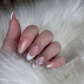 Rosé Elegance & 3D Blossom - Premium Press-On Nails